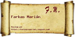 Farkas Marián névjegykártya